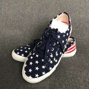 Old Navy Stars Stripes Patriotic USA Flag Canvas Vulc Lace Up Sneakers Women's 8